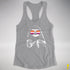 Pride Sloth Lesbian Flag Sunglasses Women's Racerback Tank - Heather Grey